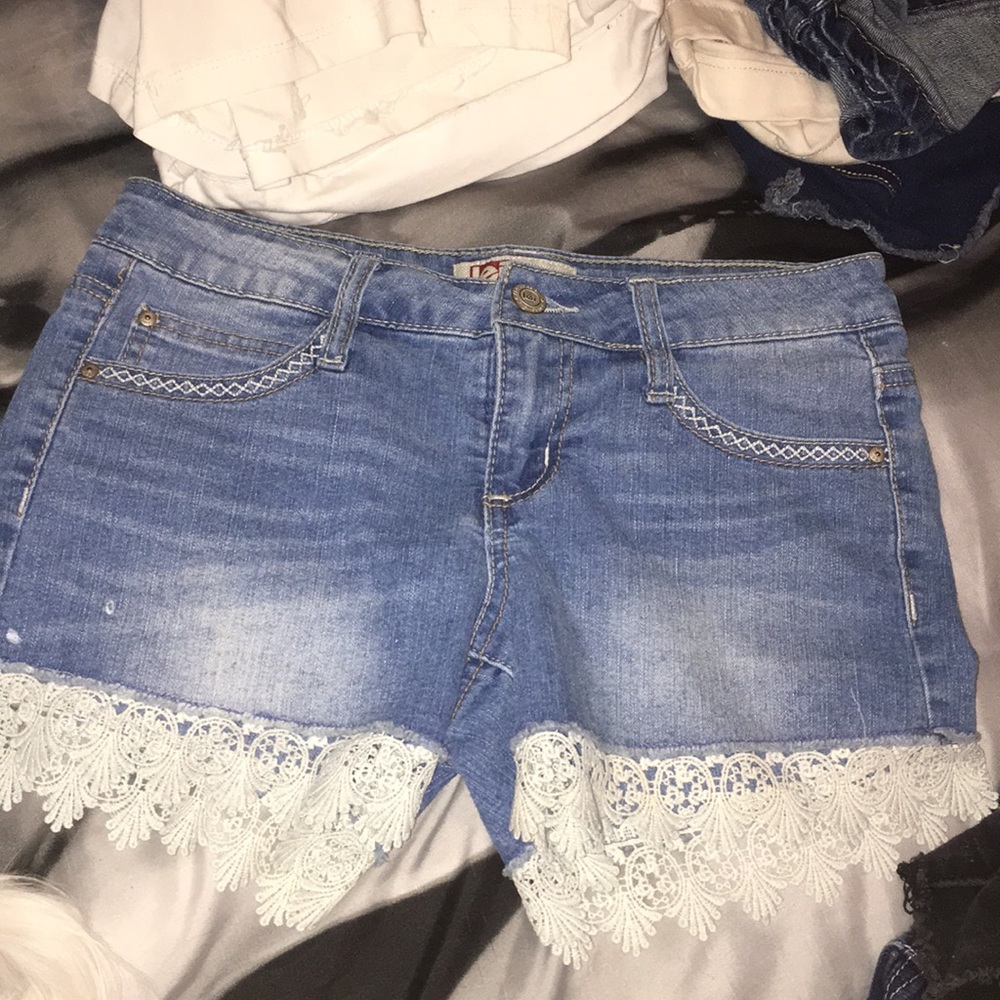 Low rise jean shorts